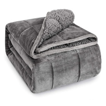 Winter Warmer Sherpa Flannel Weighted Blanket Adult Dual Sided Cozy Fluffy Gravity Blankets